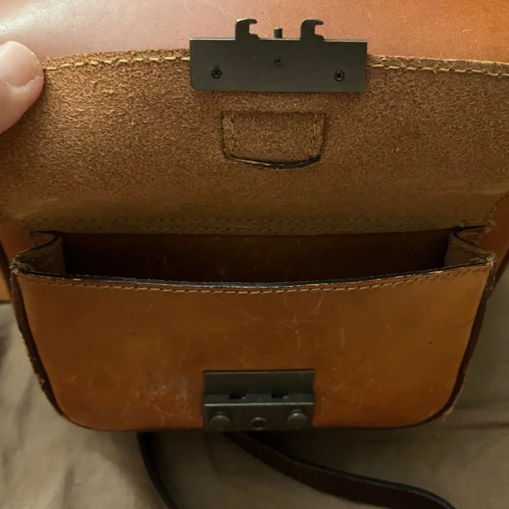 Vintage Fossil Brown Leather Crossbody Camera Box Bag Purse - Picture 3 of 8